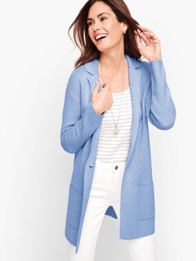 Talbots Light Blue Patch Pocket Sweater Blazer size 3XP